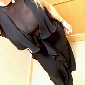 Long Black Open Back  Dress